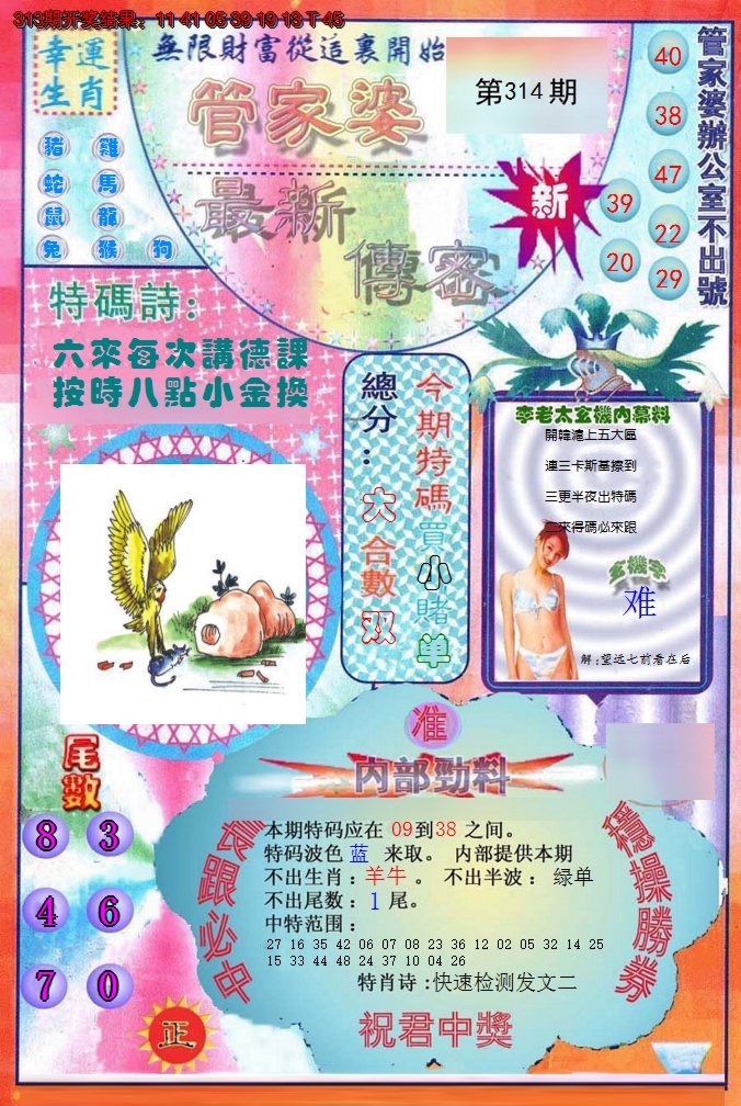 2024314期管家婆新传密