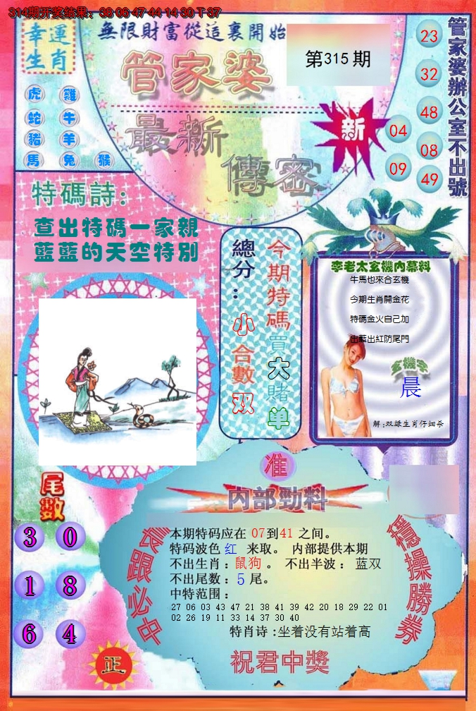 2024315期管家婆新传密