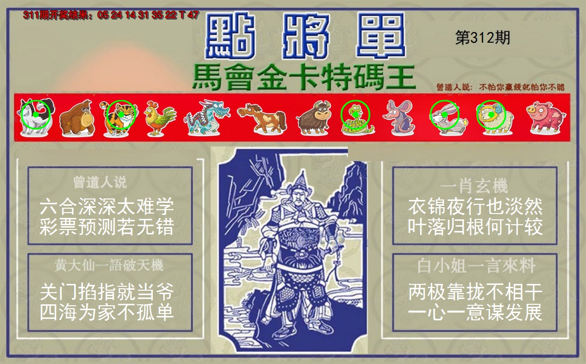 2024312期点将单