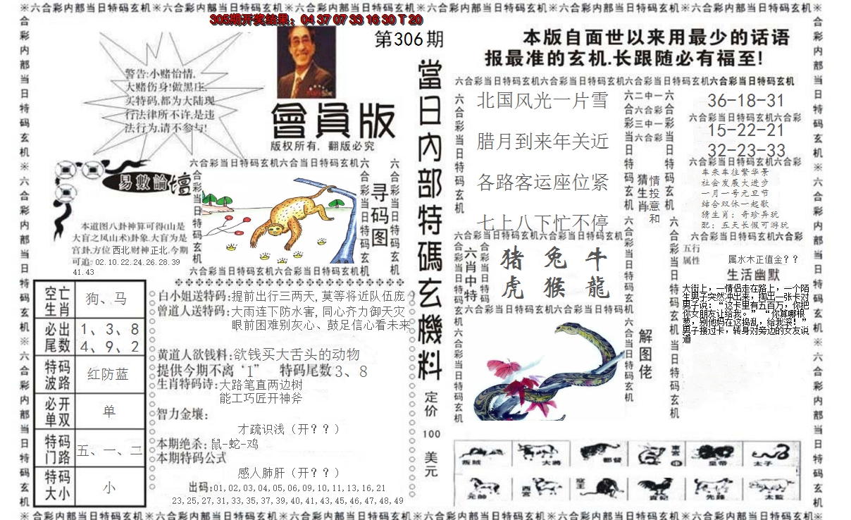 2024306期当日特码玄机报