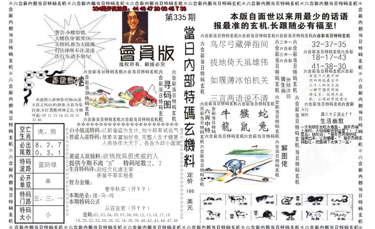 2024335期当日特码玄机报