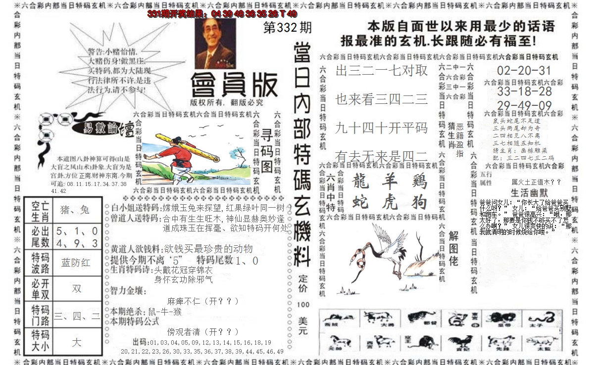 2024332期当日特码玄机报