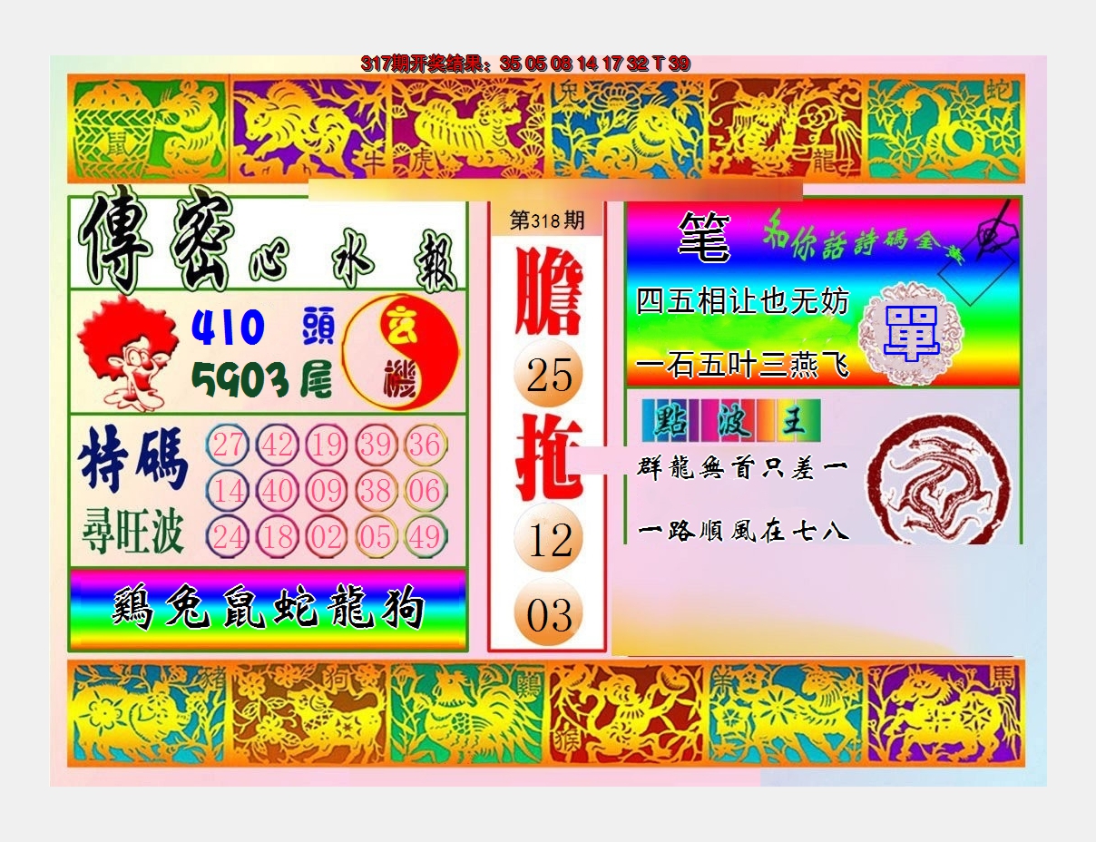 2024318期传密心水报