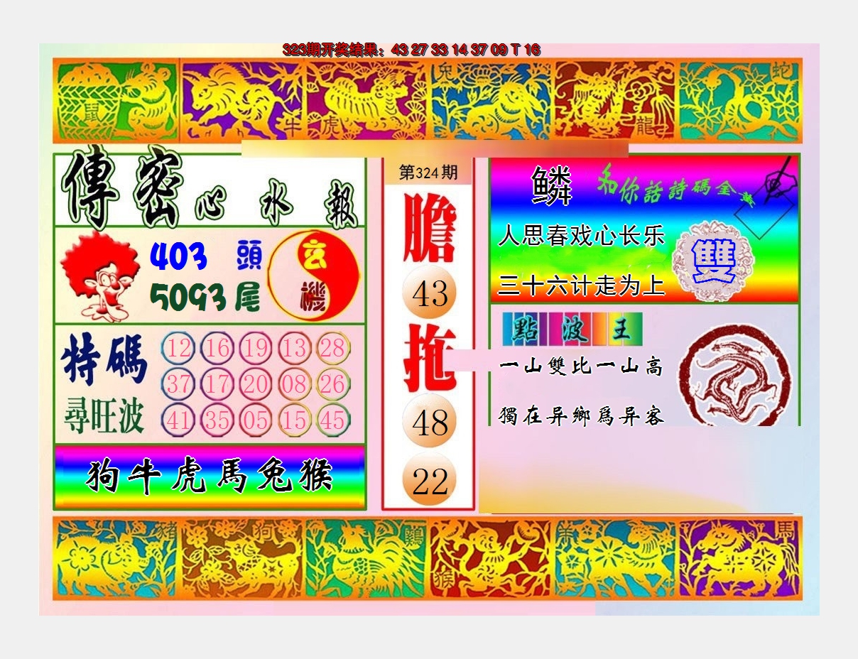 2024324期传密心水报