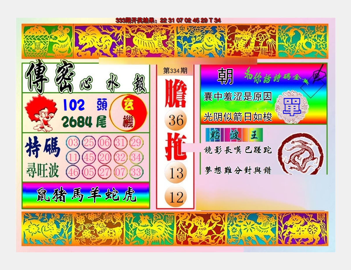 2024334期传密心水报