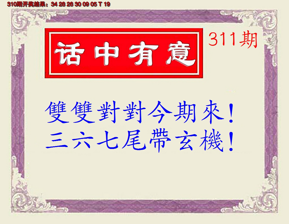 2024311期话中有意(另版)