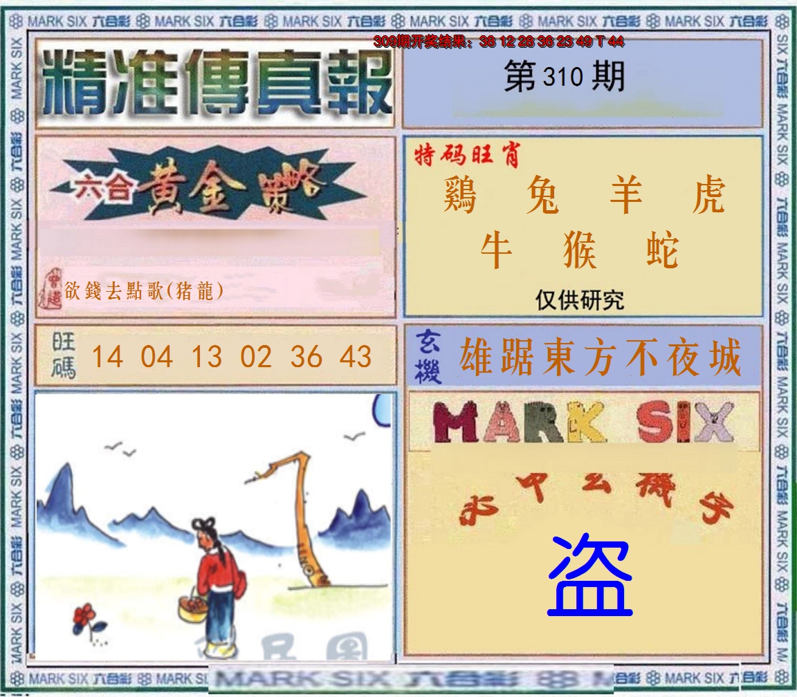 2024310期精准<傳真報>