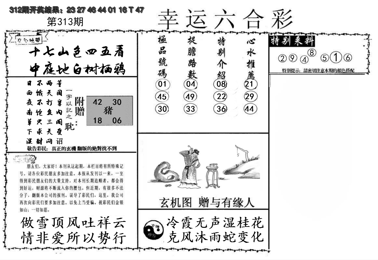 2024313期幸运六合彩