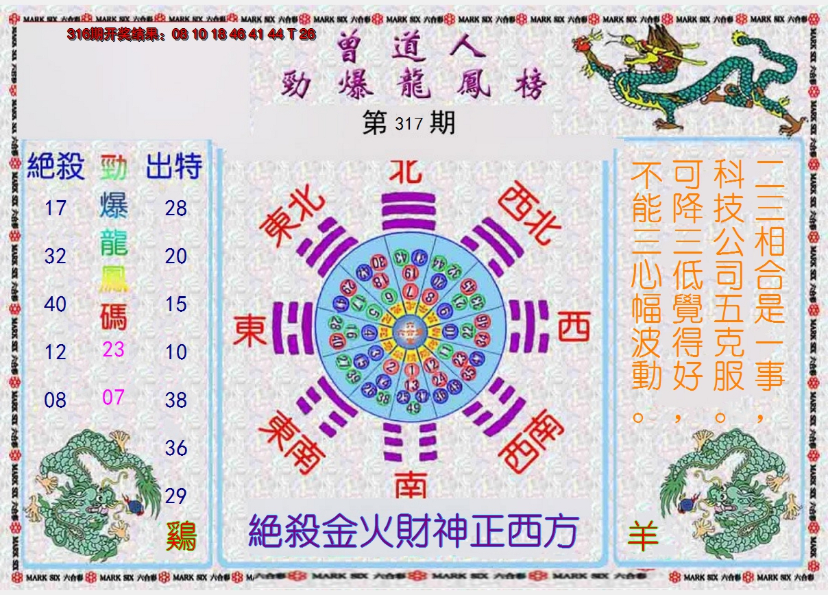 2024317期曾道人劲爆龙凤榜