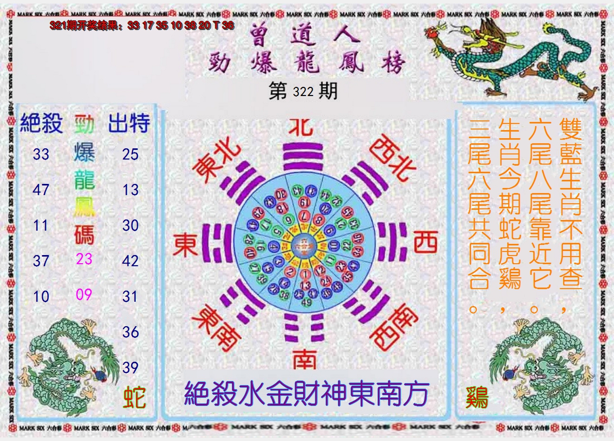 2024322期曾道人劲爆龙凤榜