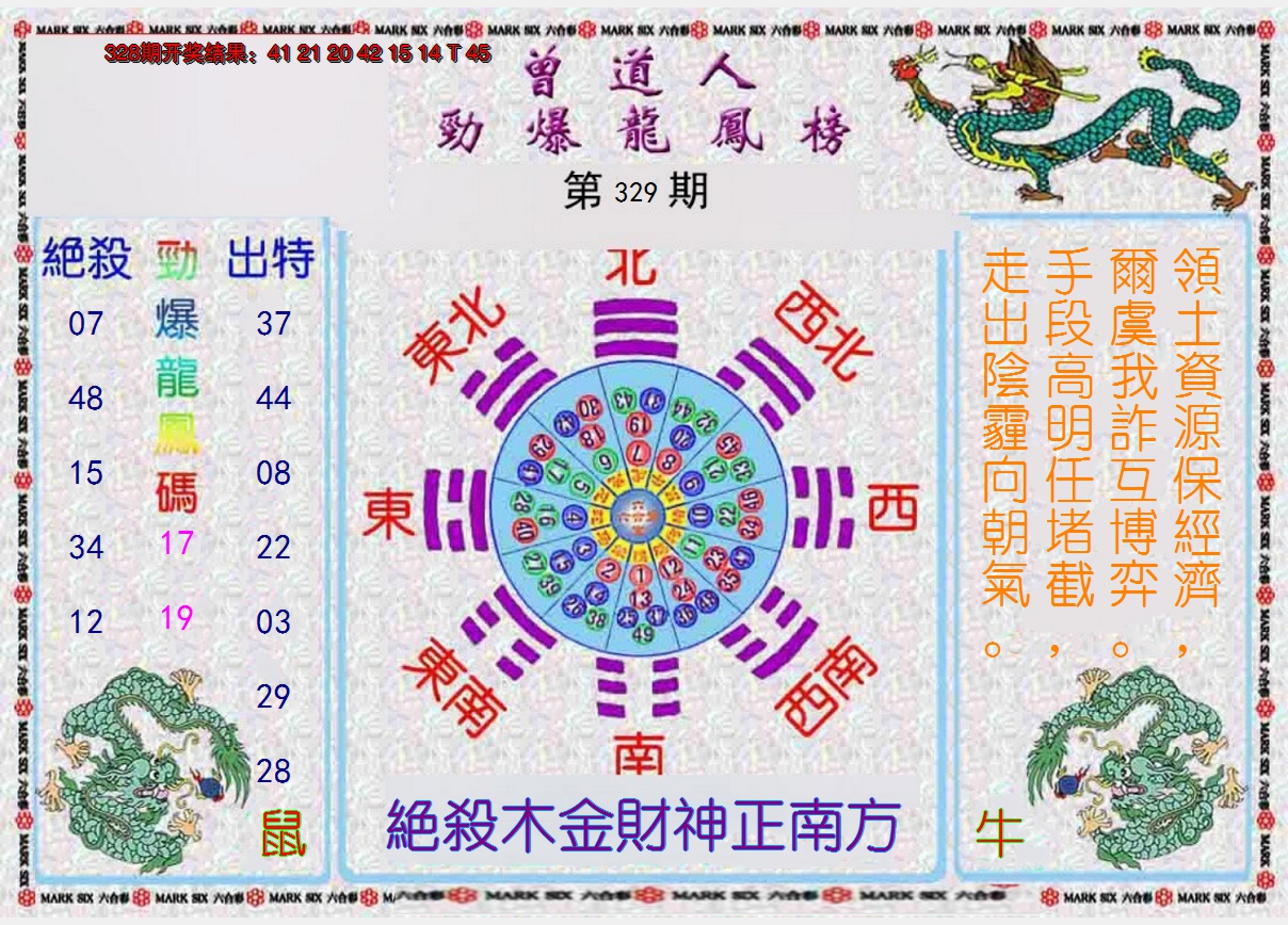 2024329期曾道人劲爆龙凤榜