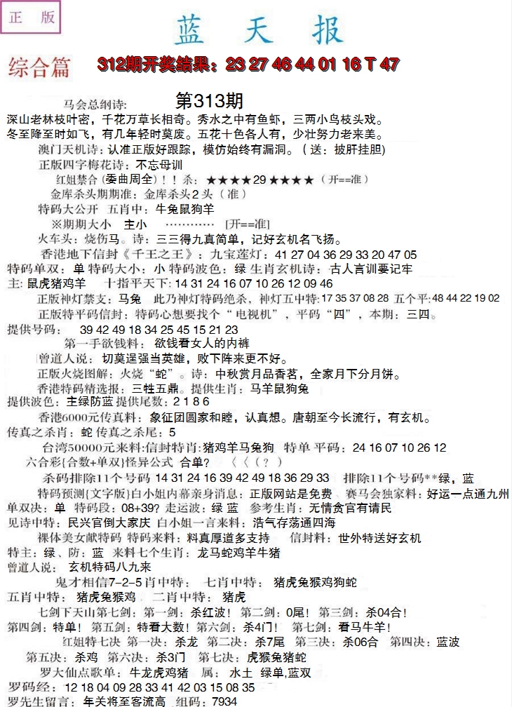 2024313期蓝天报A