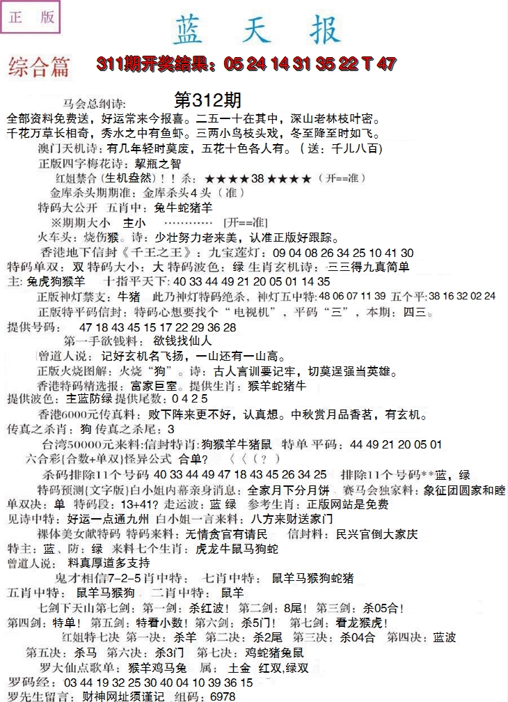 2024312期蓝天报A