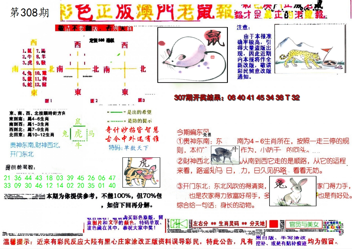 2024308期彩色正版澳门老鼠报