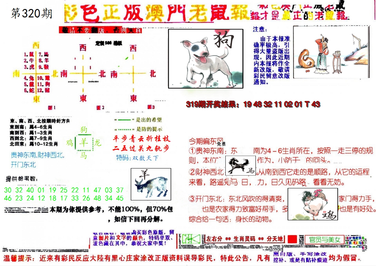 2024320期彩色正版澳门老鼠报