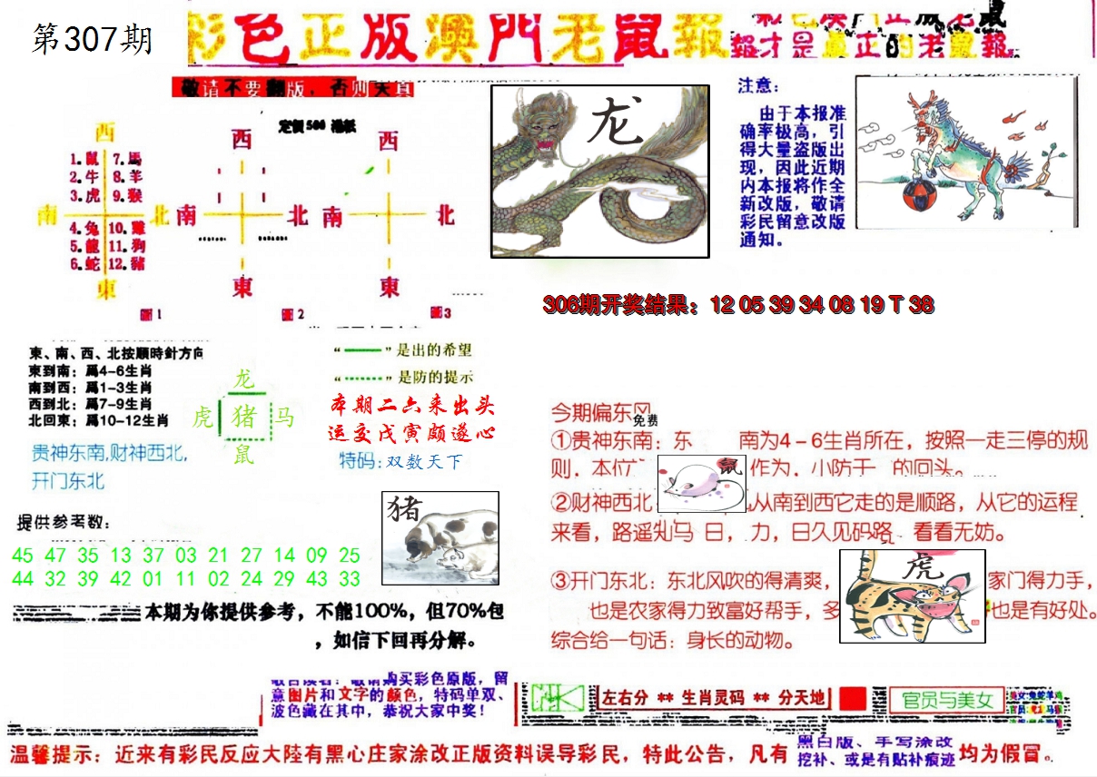 2024307期彩色正版澳门老鼠报