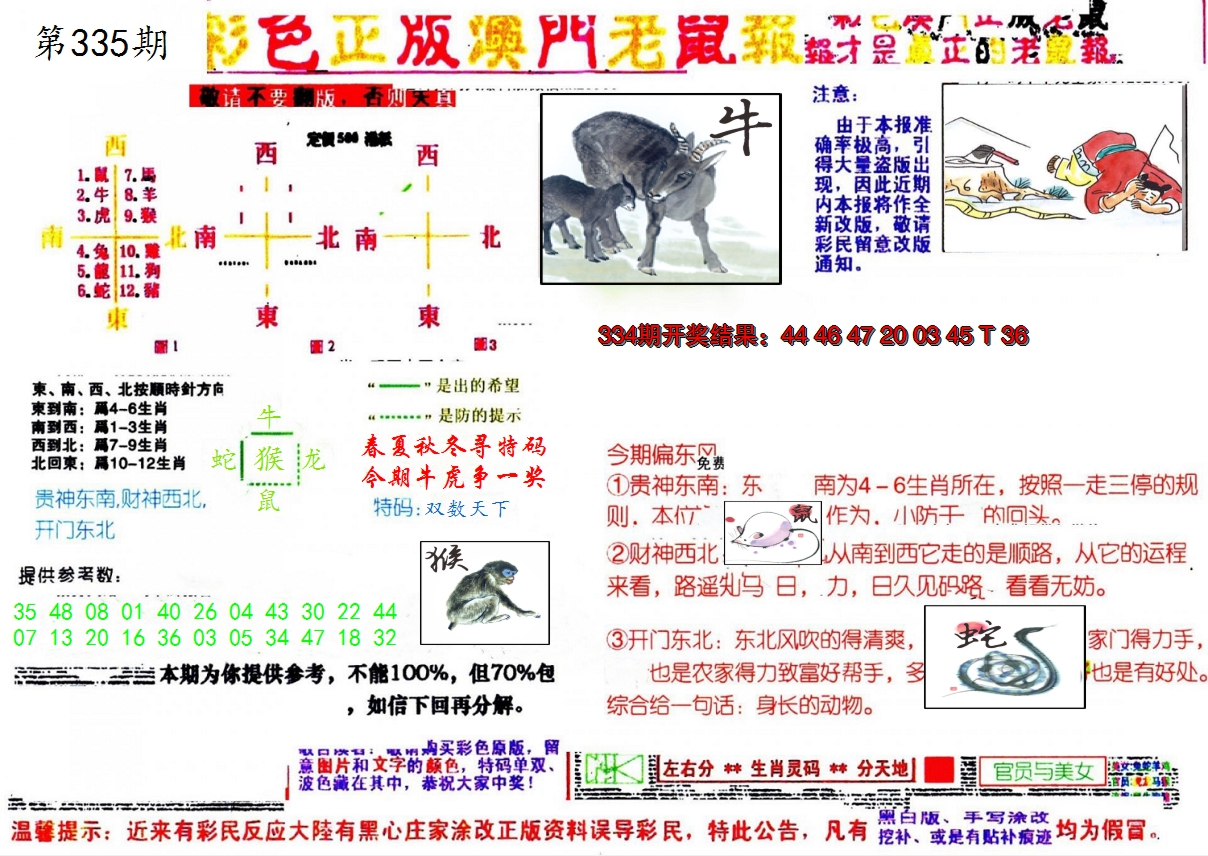 2024335期彩色正版澳门老鼠报