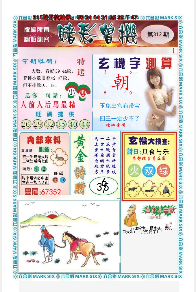 2024312期赌彩曾机