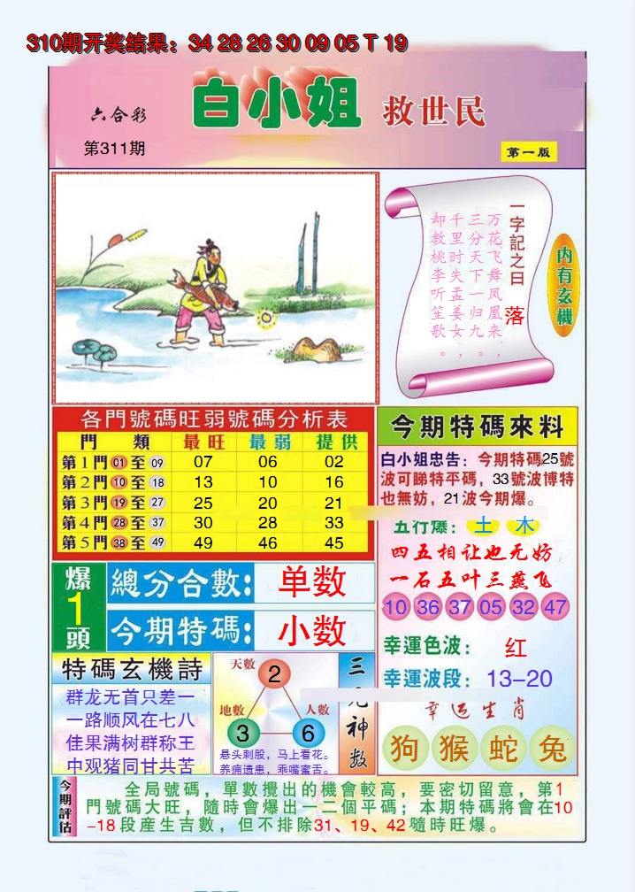 2024311期白小姐救世民A