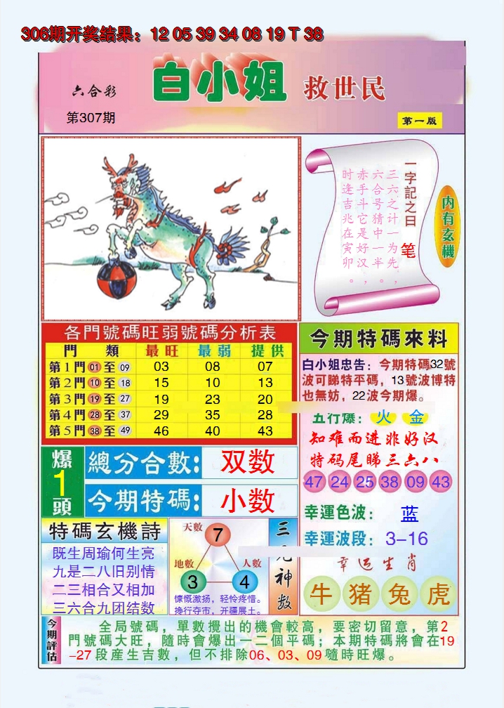 2024307期白小姐救世民A