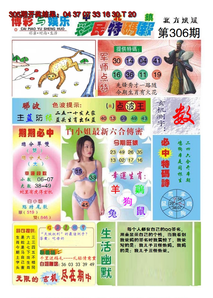 2024306期中北彩民特码报