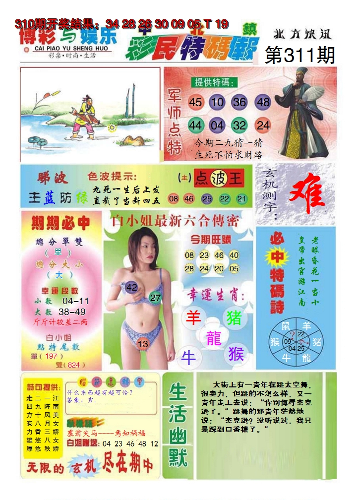 2024311期中北彩民特码报