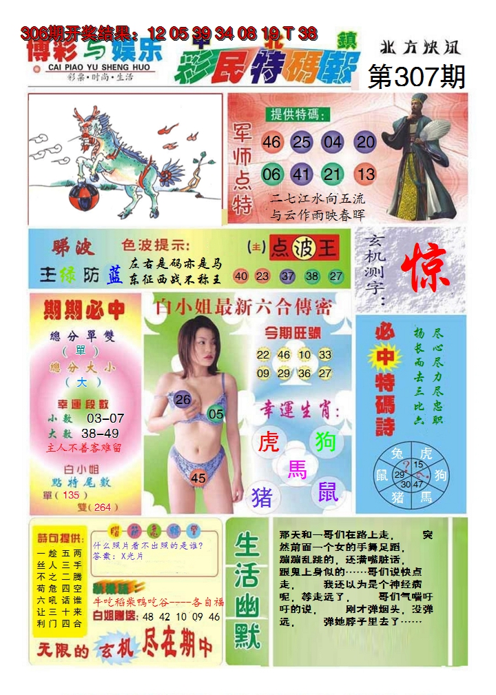 2024307期中北彩民特码报