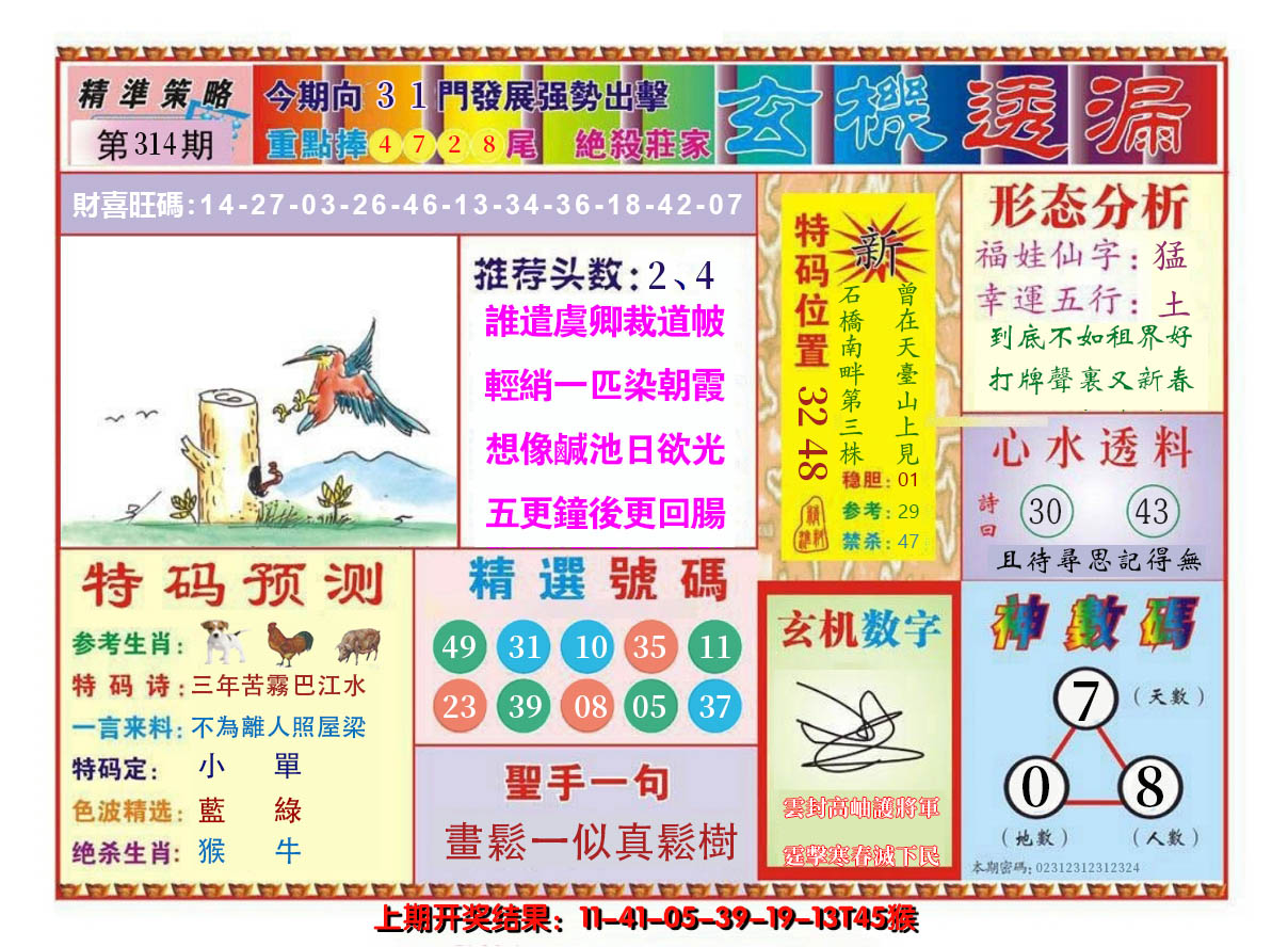 2024314期玄机透漏
