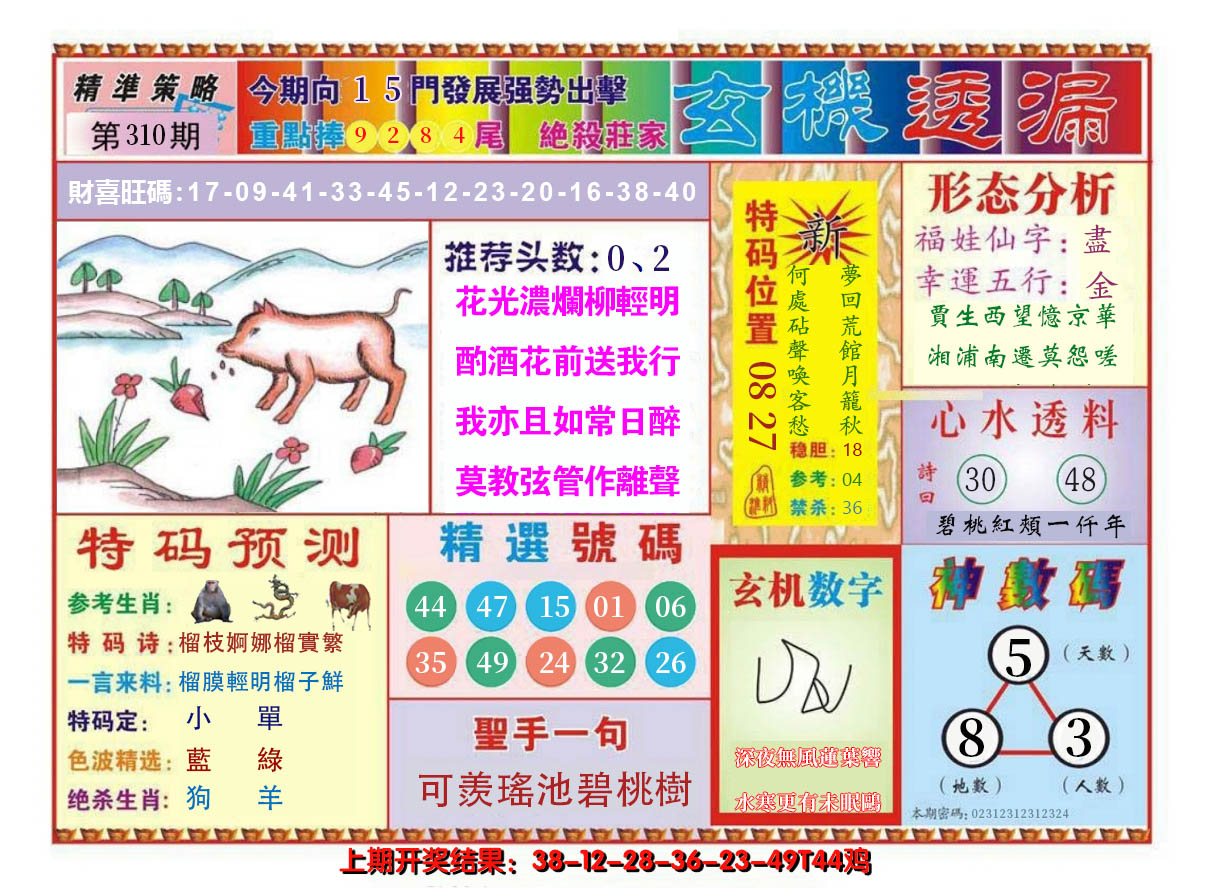 2024310期玄机透漏