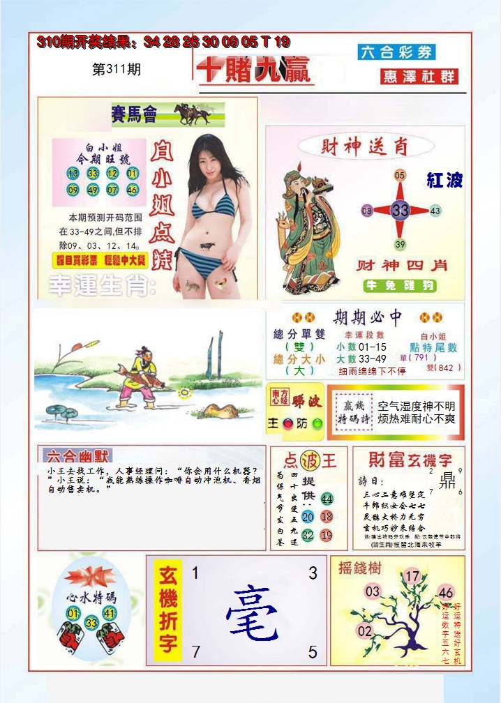 2024311期十赌九羸