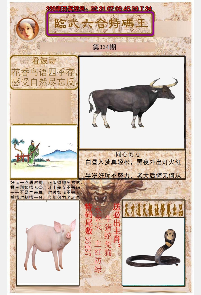 2024334期临武六合特码王