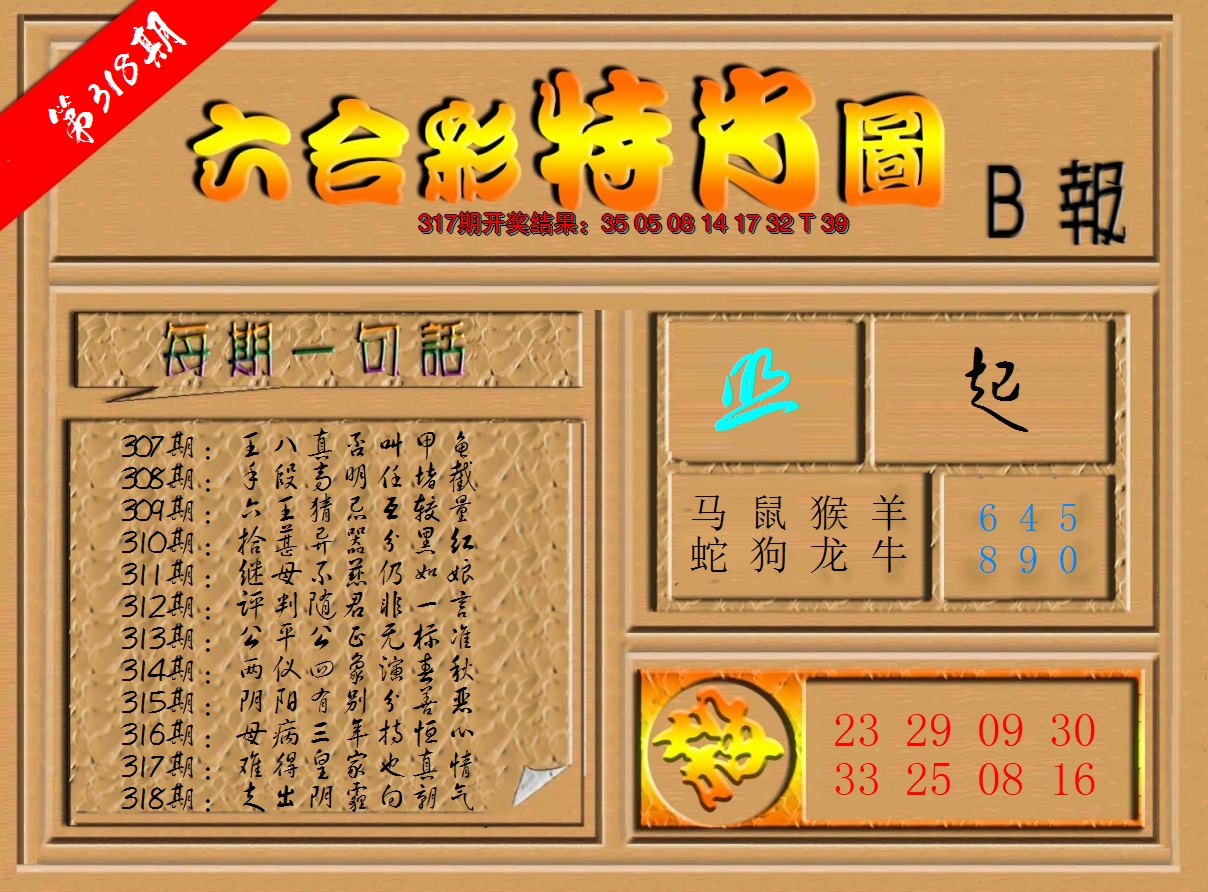 2024318期六合彩特肖图b