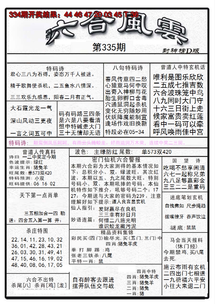 2024335期六合风云A