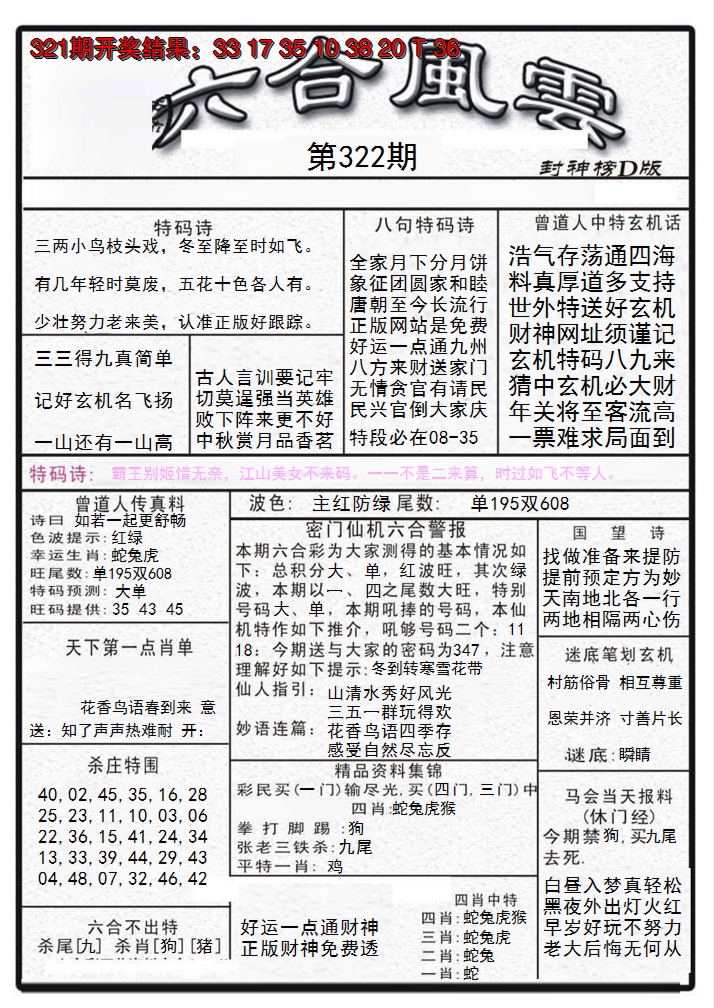 2024322期六合风云A