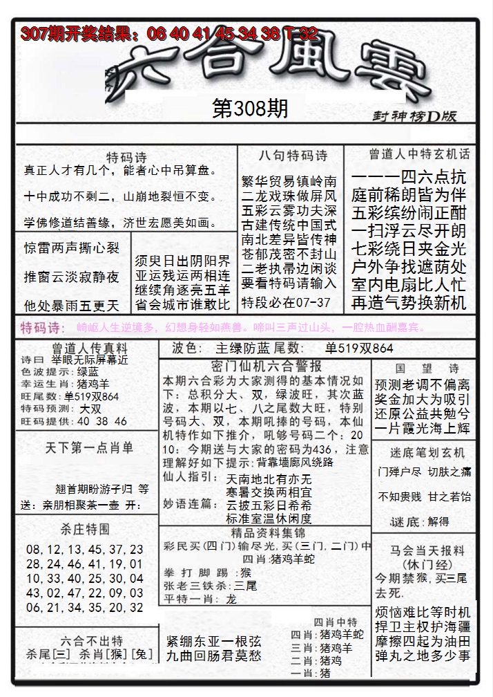 2024308期六合风云A
