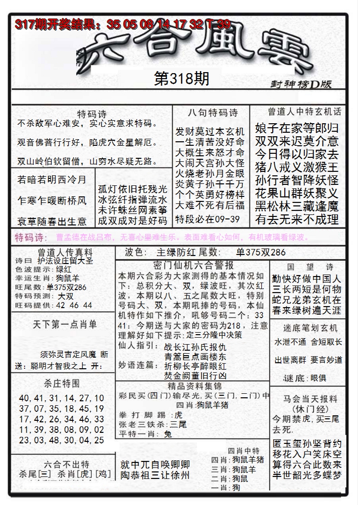 2024318期六合风云A