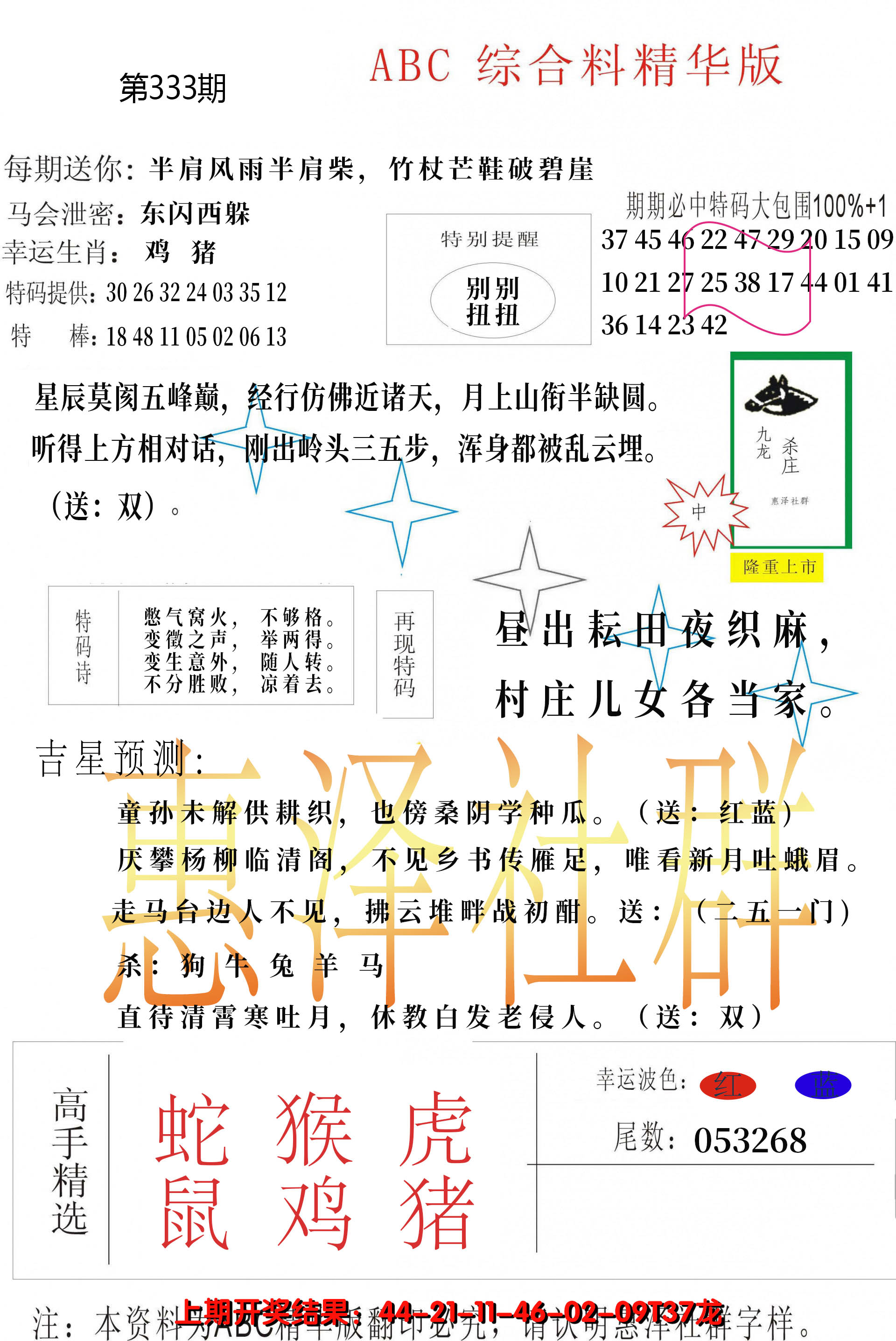2024333期综合正版资料