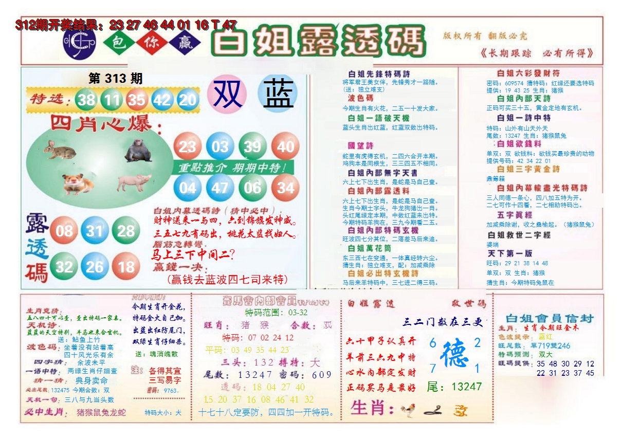 2024313期马会专刊B