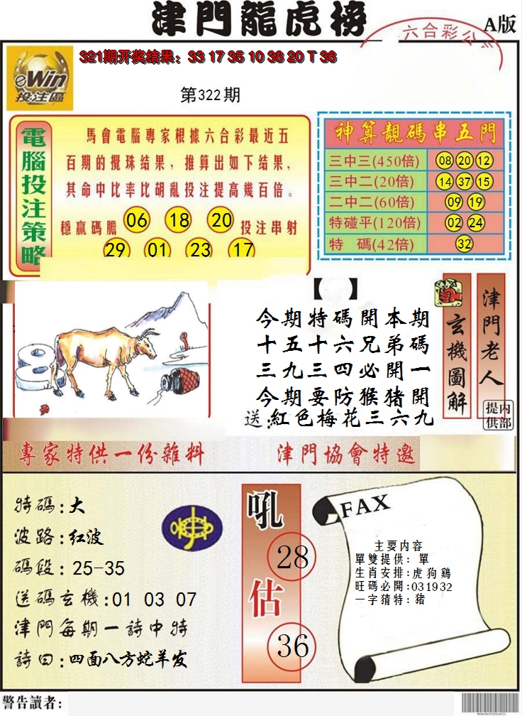 2024322期津门龙虎榜A