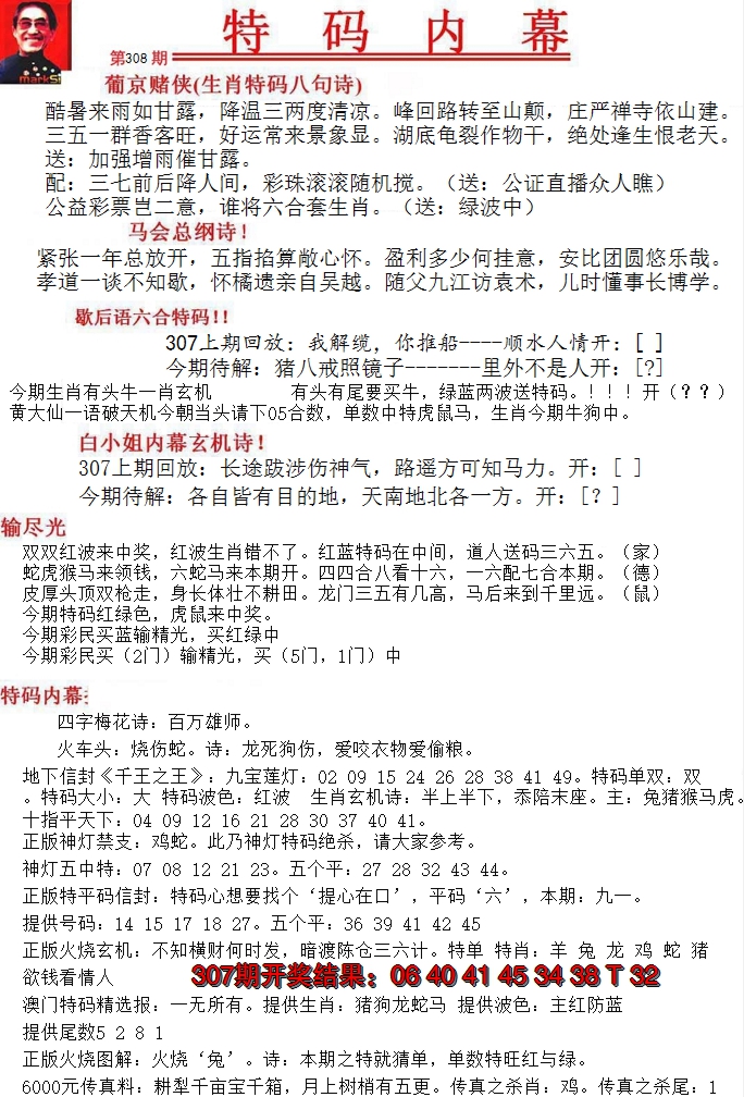 2024308期特码内幕A