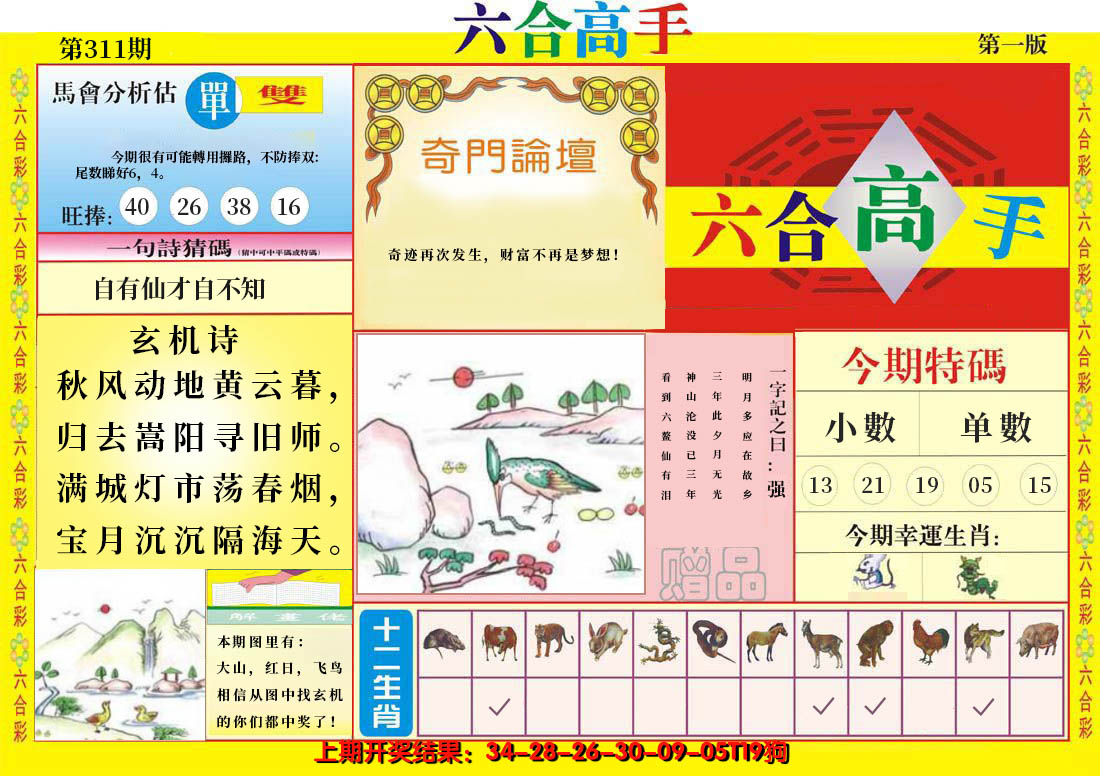 2024311期六合高手A