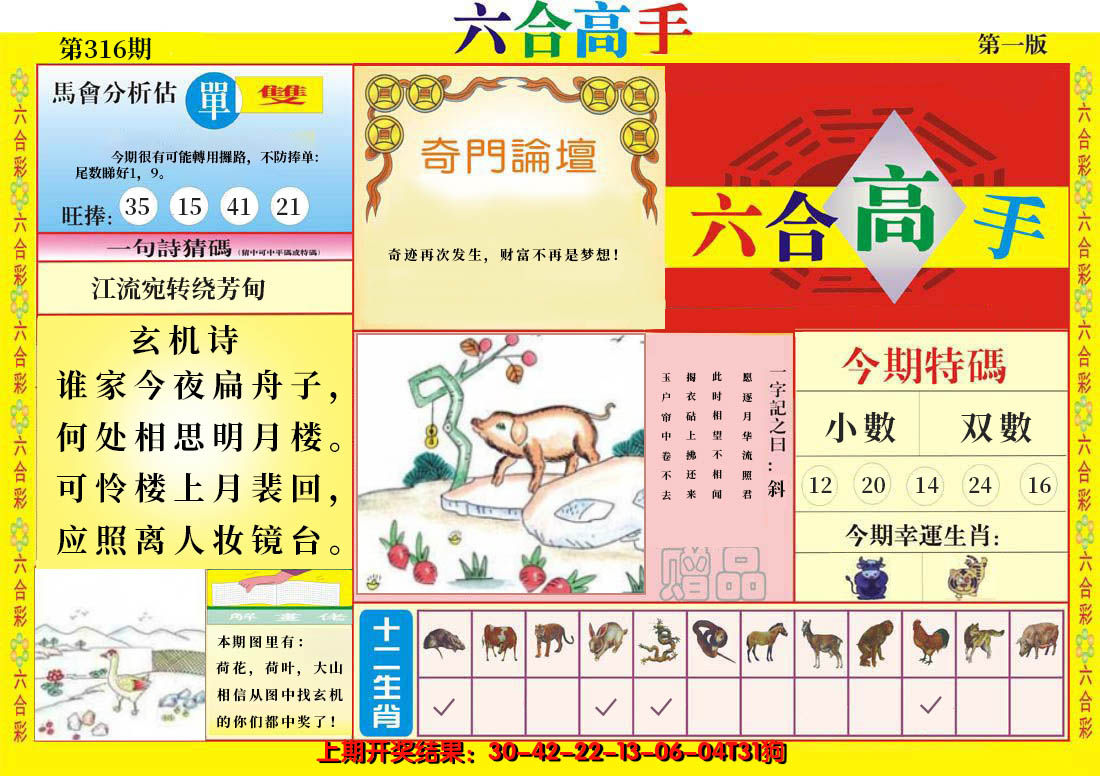 2024316期六合高手A