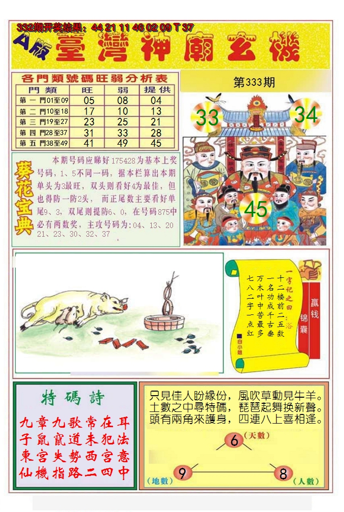 2024333期台湾神庙A