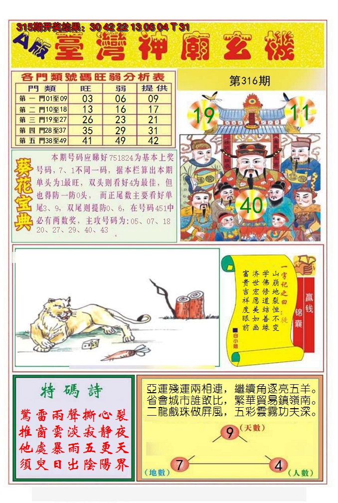 2024316期台湾神庙A