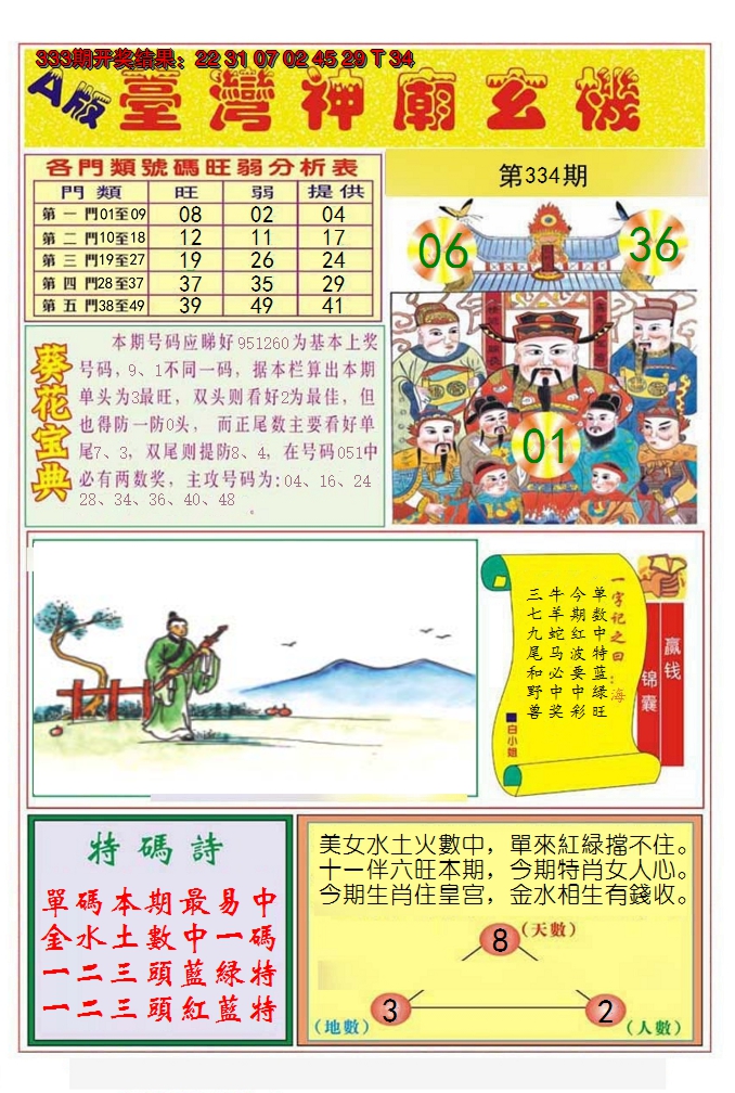 2024334期台湾神庙A