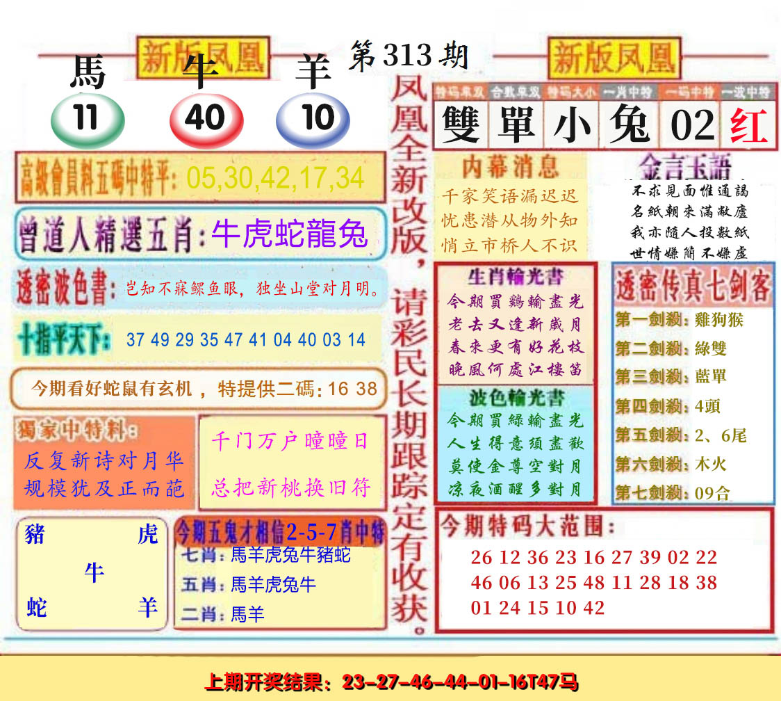 2024313期二代凤凰报