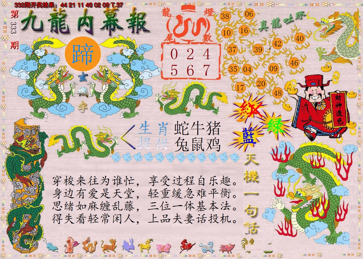 2024333期正版九龙内幕报