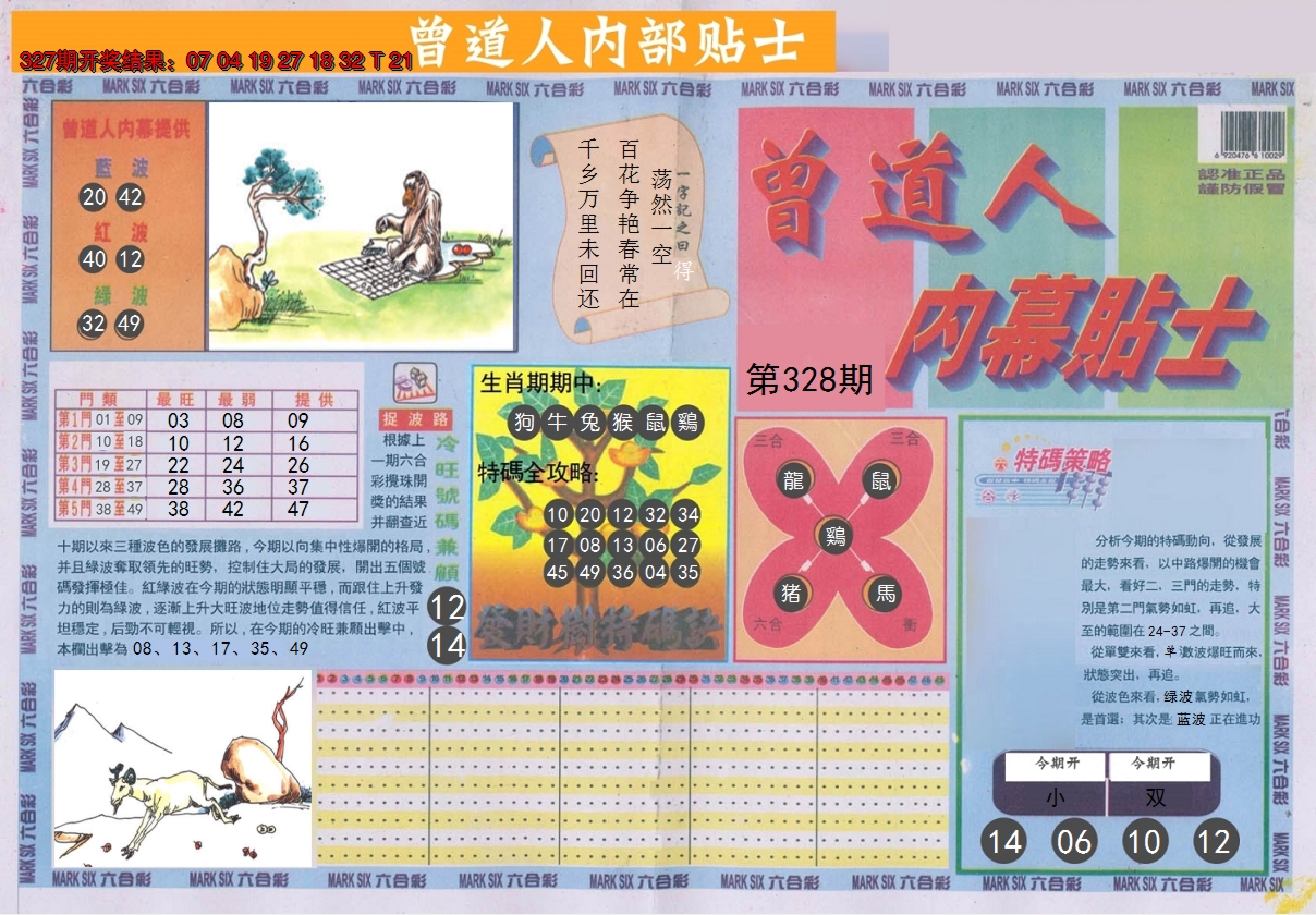 2024328期曾道人内幕贴士A