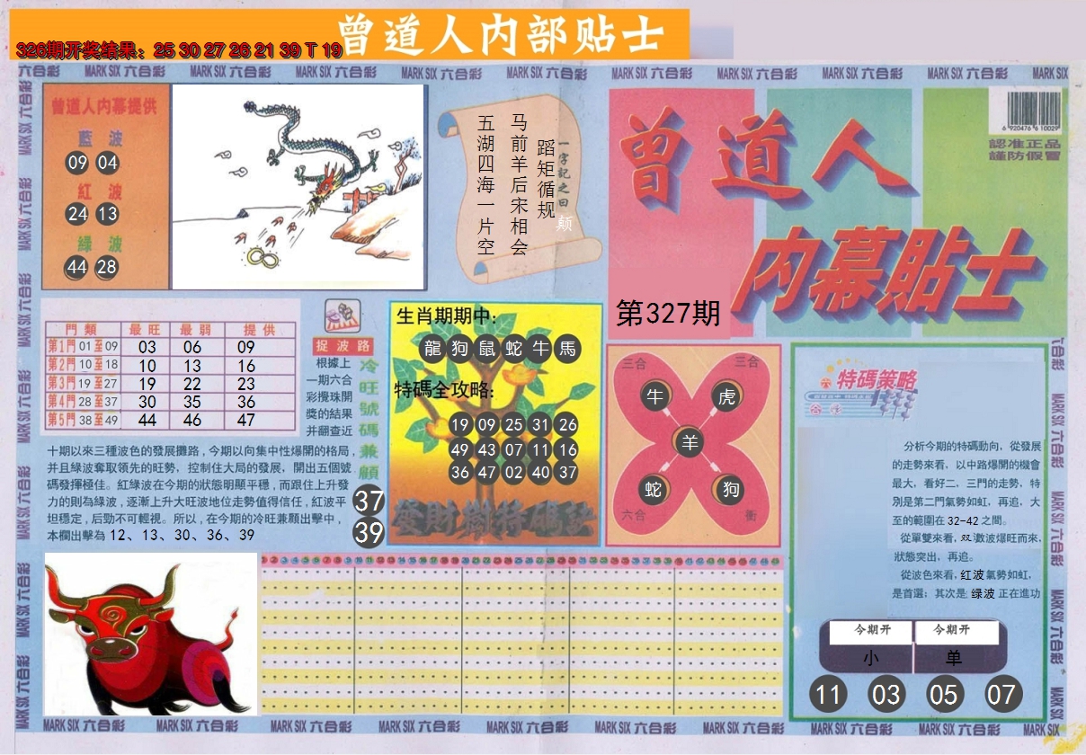 2024327期曾道人内幕贴士A