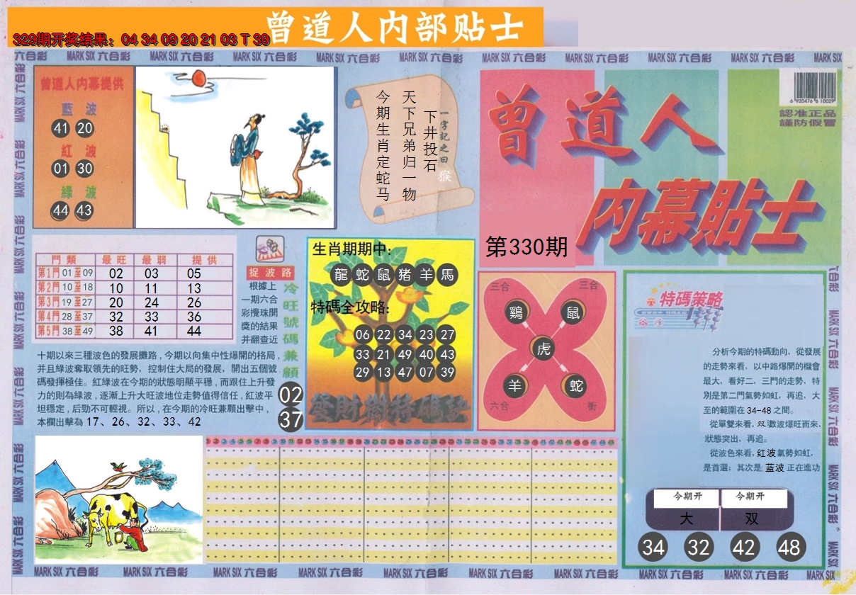 2024330期曾道人内幕贴士A